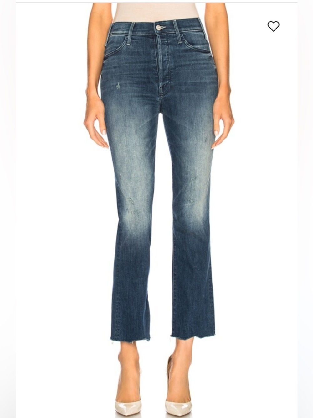 MOTHER Denim Button Fly Hustler Ankle Chew In Breaking the Law Size 32